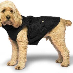 New 14" Fab Dog Quilted Barn Coat Black